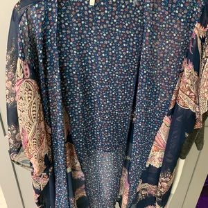 Floral sheer kimono Plus